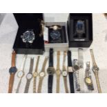 Eighteen various watches, gents and ladies, including a ladies gold-cased Omega cocktail watch,