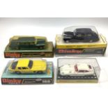 Four various Dinky Toys models including a black Rolls Royce Phantom V No. 152, a metallic blue