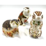 Three Royal Crown Derby paperweights, 'Chester Chipmunk', exclusive edition commissioned by