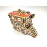 A Royal Crown Derby paperweight, 'Old Imari Caravan', with printed marks to base and gold stopper,