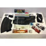 A boxed Scalextric toy set with two Hornby racing cars