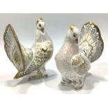 A pair of Royal Crown Derby paperweights, 'Diamond Jubilee Doves', with printed marks to bases and