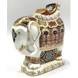 A Royal Crown Derby paperweight, 'Large Elephant', with printed marks to base and gold stopper, with