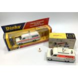 Two various Dinky Toys Ford Transit Van Police Accident Units, No. 287, with four traffic cones