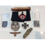 WW1 & WW2 German/ Nazi memorabilia including WW1 Imperial German Iron Cross 1st Class (with original