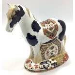A Royal Crown Derby paperweight, 'Appleby Stallion', with printed marks to base and gold stopper,
