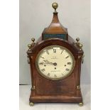 A George IV mahogany bracket clock of pagoda form, with strike and chiming feature, triple-fusee