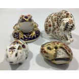 Four various Royal Crown Derby paperweights including 'Rocky Mountain Bear', signed in gold by