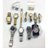 A collection of assorted gents and ladies watches including Rotary, Seiko and Avia together with