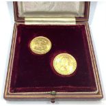 A pair of 1967 gold sovereigns, each with Mary Gillick ERII portraits obverse, Pistrucci's St George