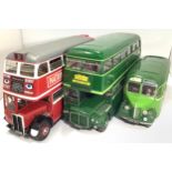 Three diecast bus models, 1:24 scale, including a Sunstar Routemaster model of a No. 2904 RMC 1453