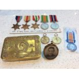 A WW1 Great War Medal and two Victory Medals, together with a 5-medal WW2 group together with a