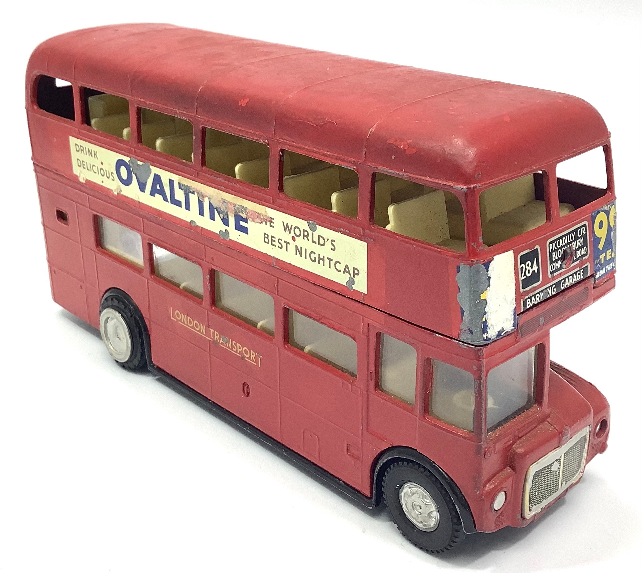 SPOT-ON models by Tri-ang 1:42 scale L.T. ROUTEMASTER BUS with replacement rear wheels, unboxed