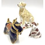 Three Royal Crown Derby paperweights 'Bailey Puppy', 'Scottish Terrier' and 'Labrador', all with