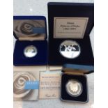 Princes Diana Silver coins comprising A bank of Uganda 10000 Shilling, 5oz, 999/1000 silver, proof