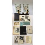 A collection of assorted maritime and militaria ephemera and collectibles including a pair of