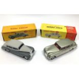 Two various Dinky Toys Rolls Royce models including a two-tone light grey/grey Silver Wraith No. 150