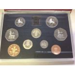Four cased sets (each photographed) of Royal Mint deluxe proof coins for 1992-1995 with leather