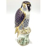 A Royal Crown Derby paperweight, 'Peregrine Falcon', with printed marks and gold stopper to base,