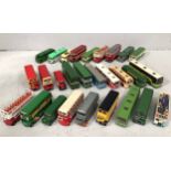 Collection of 54 unboxed EFE buses, coaches and trams in varying condition 1:76 scale. Including