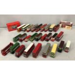 Collection of 24 diecast Corgi buses in varying condition, predominantly 1:76 scale and unboxed,