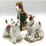 Three Royal Crown Derby paperweights, 'Parson Jack Russell Terrier', 'West Highland Terrier' and '