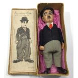 A Schuco B/1454/1 Charlie Chaplin tinplate clockwork figure, in a black felt jacket with grey