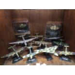 Ten model planes including Avro Vulcan, Superfire Spitfire, B-29 Superfortress, Heinkel HE 111