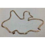 A 9ct gold flat-curb link necklace chain, 24" in length, 16.2g