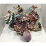 Four large Franklin Mint porcelain figurines by Caroline Young including limited editions 'The