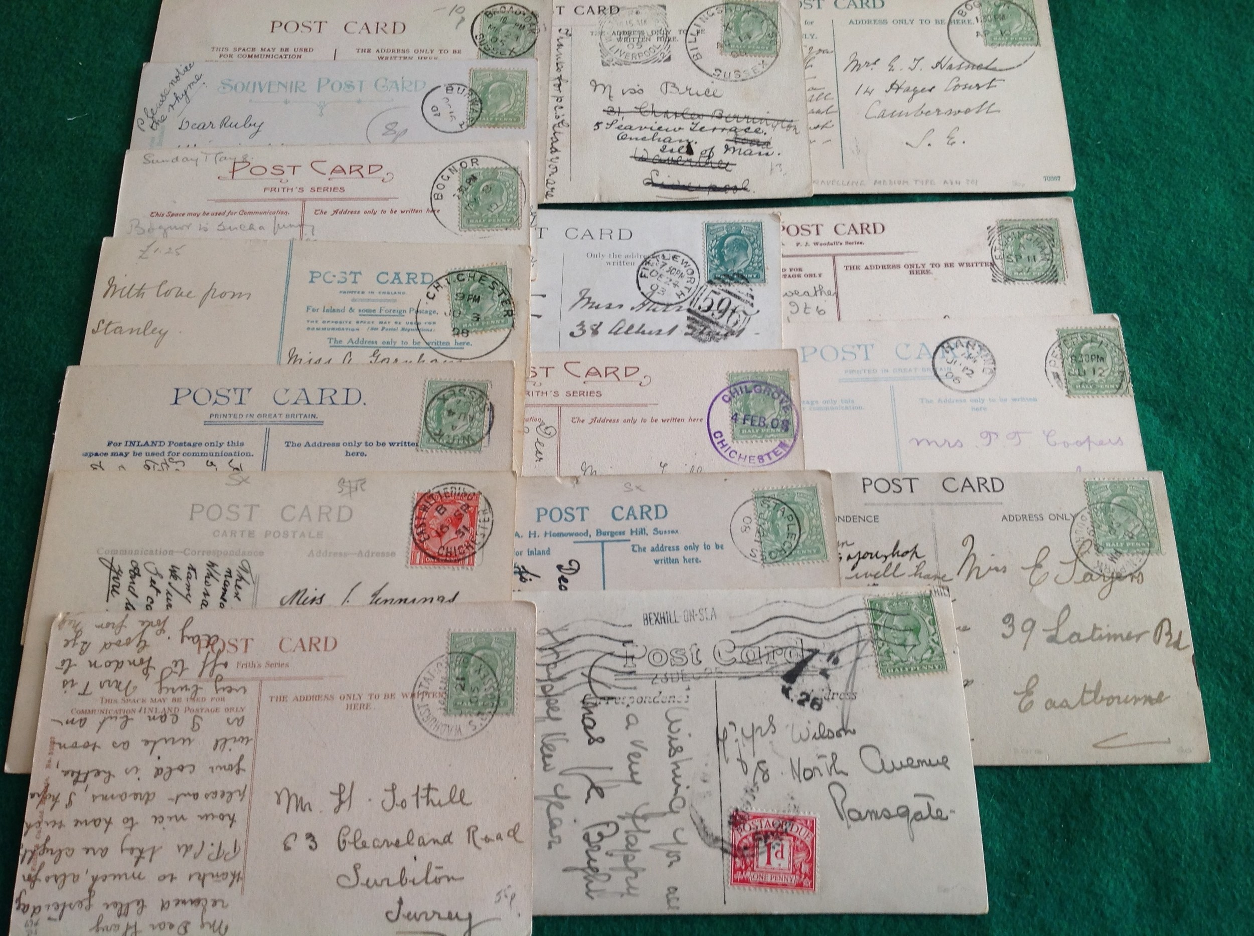 Approximately 26 standard size super Sussex postcards - ALL of post offices - plus around 50 other - Bild 5 aus 5