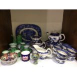 Various ceramics including Booths 'Real Old Willow' blue and white tea service, Enoch Woods blue and