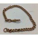 An antique 9ct gold 'Albert' bracelet, hallmarked 1919, 8" in length, 11.75g,