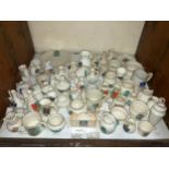 A large quantity of Goss crested china, all Portsmouth and Southsea, including a Suitcase, cups,