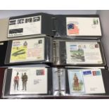 Six albums containing approximately 350+ First Day Covers from 1960s-1990s, and GB/World on paper