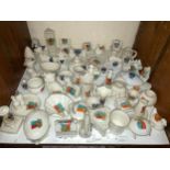 A large quantity of Goss crested china, all Portsmouth and Southsea, including a tortoise,