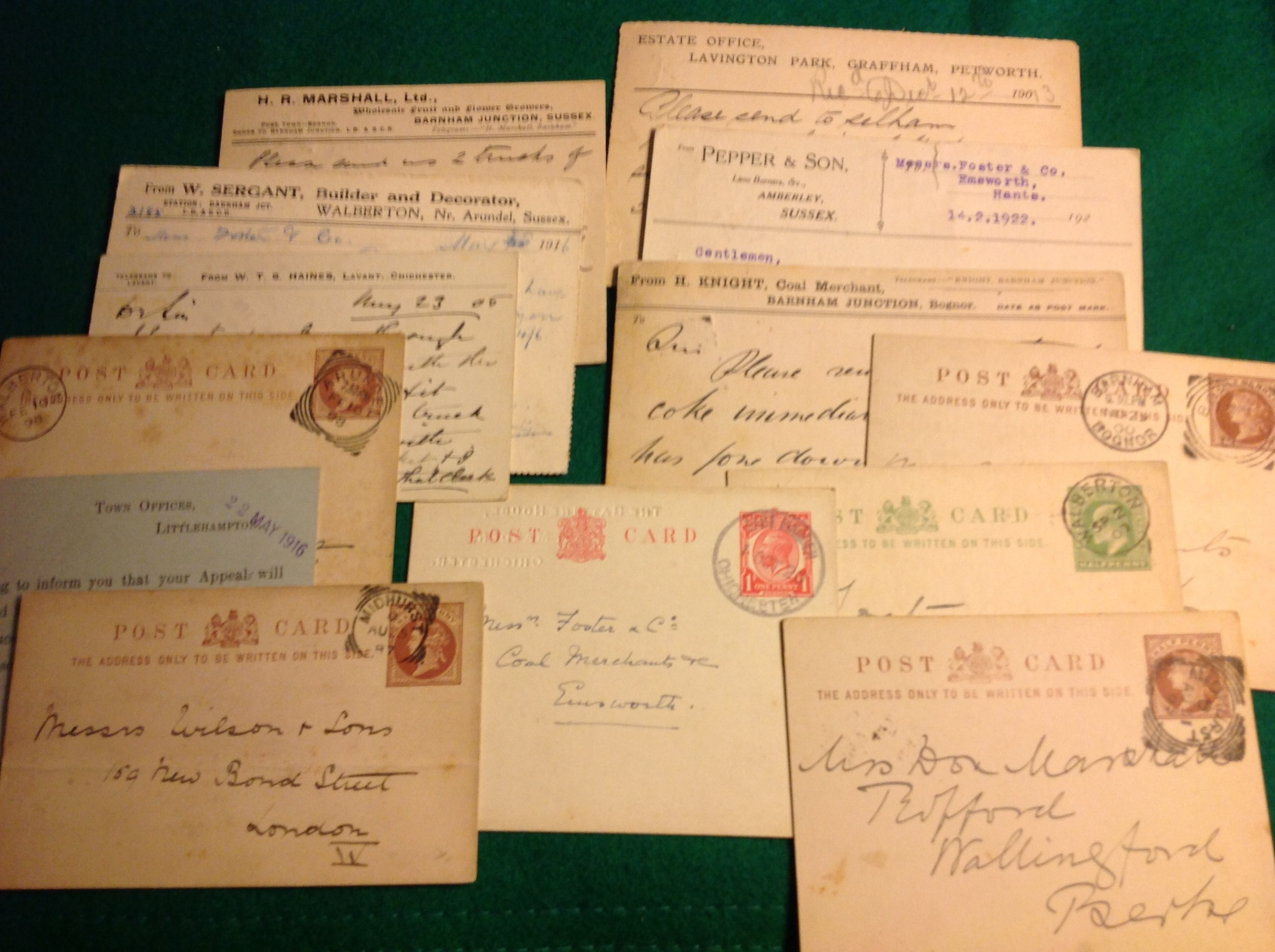 Sussex postal history with some interesting local history cards sent by traders to the owners of a - Bild 4 aus 5