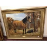 Lucy Waller (1856-1908) 'Joe - 1886', Portrait study of a horse, probably 'Old Joe', winner of the
