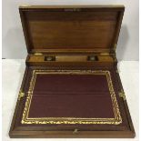 A Regency Campaign-style brass-bound mahogany 'Tompson Patent' writing slope, the hinged rectangular