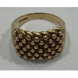 A 9ct gold six-row plait ring, size R, 7.0g