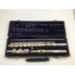 An American 20th century solid silver flute by Gemeinhardt, model 3S, serial number '616027', in