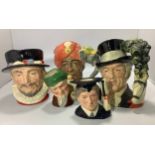 Five Royal Doulton character jugs including 'The Elephant Trainer' No. 6841, 'The Ring Master' No.
