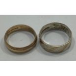 Two various 9ct gold wedding bands including a bi-colour example, 5.8g