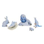 Five Herend Porcelain Animal Figures