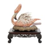 Boehm Porcelain Nesting Flamingo and Chick