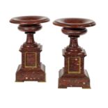 Pair of French Marble and Brass Tazzas