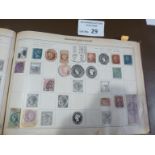 Stamps : Old Time World stamp album collection in