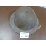 Militaria : WWI army helmet with inner - in good c