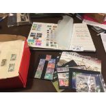 Stamps : Small box of albums, loose, Jersey mint,