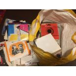 Records : Large bag of unsorted 7" singles 250+ -